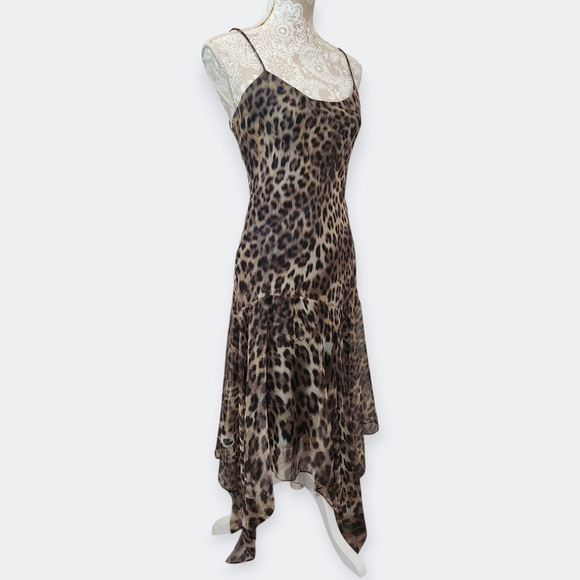 Morgan & Co. Dresses & Skirts - Vintage Morgan and Co. Swanky Fairy Leopard Print Assymetrical Dress Size 11/12